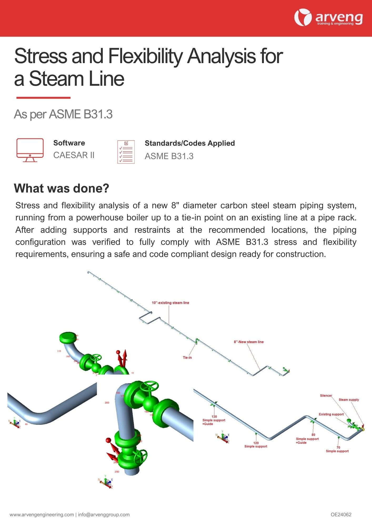 Stress and Flexibility Analysis for a Steam Line