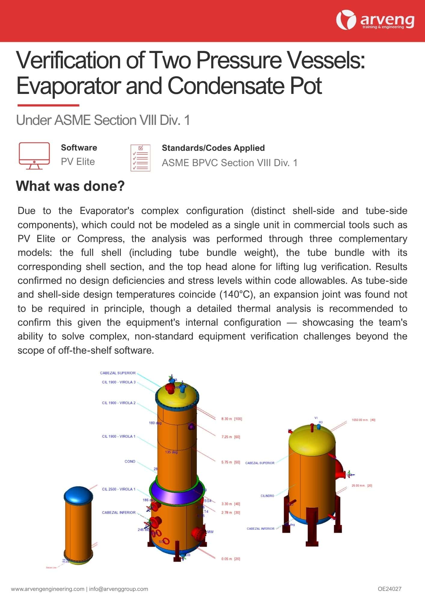 Verification of Two Pressure Vessels Evaporator and Condensate Pot
